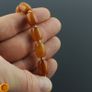 Luxury rare dark beeswax genuine Baltic amber beaded elastic bracelet with gold plated spacers vintage jewellery bracelets Image 2