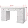 Double Pedestal Desk White 140x48x80 cm Image 3