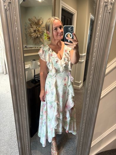 h&m floral ruffle dress