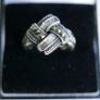 Vintage Estate Sterling Silver 925 Bow Ring (size P1/2 - 5g) Image 2