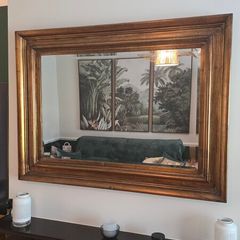 Large Antique Style Gold Bronze Mirror