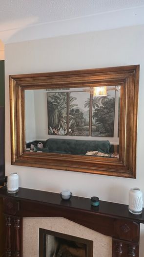 Large Antique Style Gold Bronze Mirror