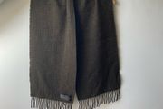 M&amp;S 100% Lambswool Scarf Marks &amp; Spencer Browny Green Olive Muffler