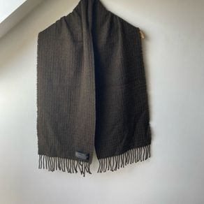 M&S 100% Lambswool Scarf Marks & Spencer Browny Green Olive Muffler