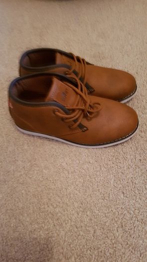 Brand new boys tan shoes