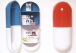 Perigot Branded Designer Retro Pill Shaped Medicine / Bathroom Cabinet