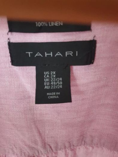 Tahari Linen Dress Size Uk 22/24