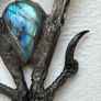 Raven Claws and Labradorite Molten Metal necklace Image 4