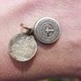 Vintage St Bernadette Sliding Medal with Tissue Relic--Vintage/Antique Round Reliquary/Theca Necklace Pendant--Lourdes Soubirous Saint Catholic Image 5