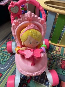pink walker pram