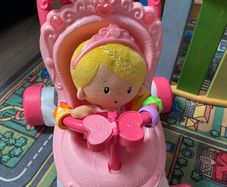 pink walker pram