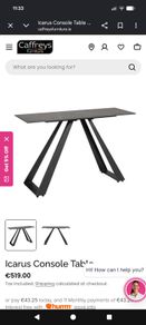 Black stone console table