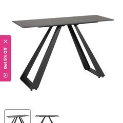 Black stone console table