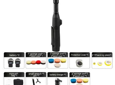 BRAND NEW Cordless 12V Mini Car Polisher RO/DA Micro Cordless Scratches Killer Car Polishing Machine With 2 Battery For Sanding