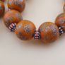 Antique Venetian Style Orange Millefiori & Chevron Glass Beads Strands Necklace Image 7