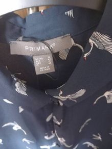 Ladies Navy Print Blouse