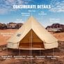 Canvas Bell Tent, 4 Seasons 4 m/13.12 ft Yurt Tent, Canvas Tent for Camping with Stove Jack, Breathable Tent Holds up to 6 People Image 4