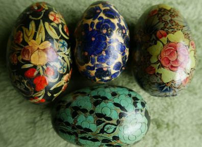 Vintage 1980's  Enamel Egg Collection - 4 Eggs
