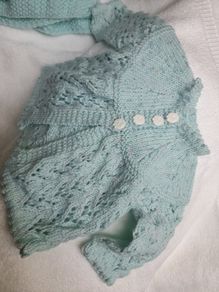 Handmade knitted Baby Blanket,cardi and mittens