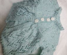 Handmade knitted Baby Blanket,cardi and mittens