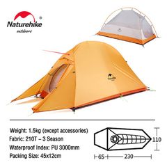 BRAND NEW Tent Ultralight 20D Nylon Camping Tent Waterproof Outdoor Hiking Travel Tent Backpacking Cycling Tent
