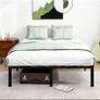 King Size Bed Frame, 36cm High Metal Platform Bed Frames Kingsize with Storage Under Bed/Steel Slats Mattress Base, No Box Spring Needed, Enhanced Support Noise Free, Black Image 6