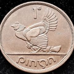 [#70] - Ireland 1946 | Irish 1d | One Penny | Hen with Chicks | KM.11 | High Grade