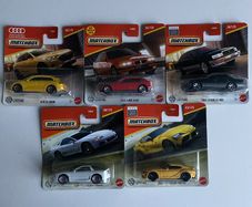 Audi E-Tron, BMW 318ti, Lexus LS 400, Toyota GR Supra - Matchbox Cars