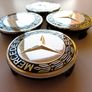 1set Classic Mercedes Black sides Chrome center 75mm Alloy Wheel Caps cap Hub Cover 75 Image 2
