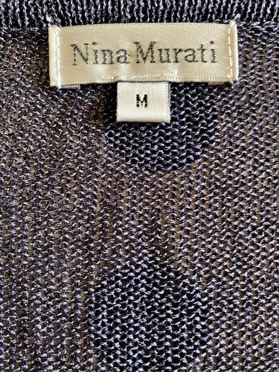 Ladies Navy&Silver Sheer Knit Jumper by Nina Murat