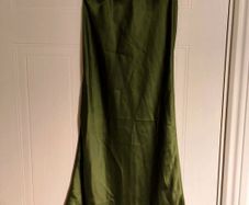 Olive Green Satin Midi Skirt PIXIEGIRL Size UK 6 / EUR 34