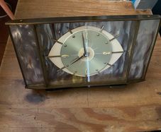 Art Deco Green Electric Mantle Clock
