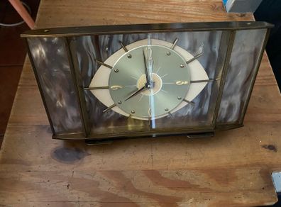 Art Deco Green Electric Mantle Clock
