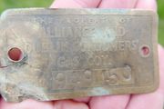 Vintage Brass Plaque Alliance and Dublin Consumers 7cm x 4cm
