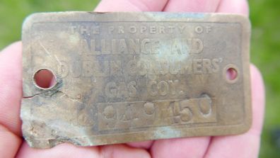 Vintage Brass Plaque Alliance and Dublin Consumers 7cm x 4cm