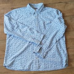Fatface Mens pattern long sleeve Shirt light Grey 2XL size