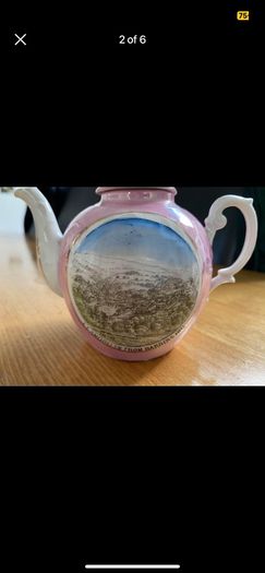 Victorian Porcelain Souvenir Teapot