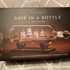 Ship in a bottle glass decanter