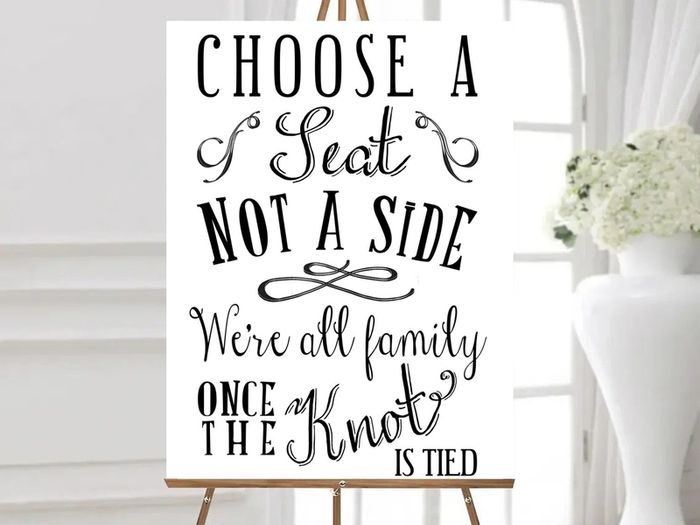 Choose A Seat Not A Side Vintage Wedding Decor Sign Print