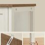 Sideboard Kitchen Cabinet Storage Cabinet with 3 Doors for Living Room Kitchen Dining Room 33 x 110 x 75 cm Country House Style Honey Brown Vintage White Image 5