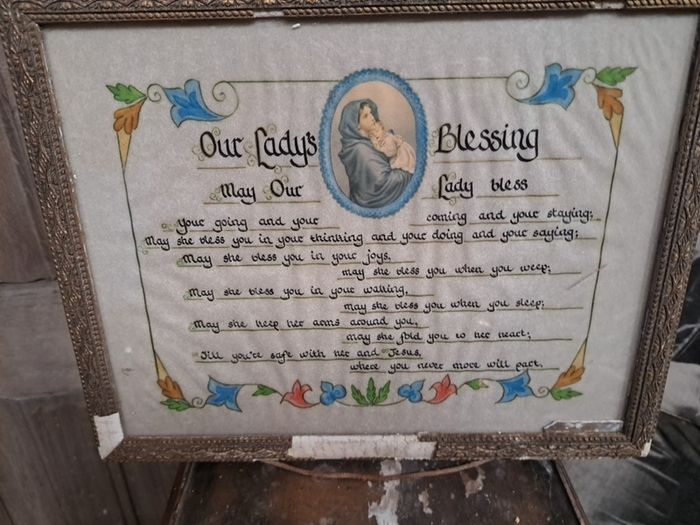 Vintage Framed Religious Are Ladys Blessing