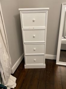 White tall pine drawers. Match Wardrobe.