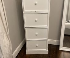 White tall pine drawers. Match Wardrobe.