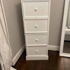 White tall pine drawers. Match Wardrobe.