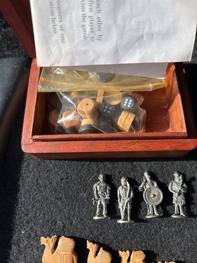 wooden box  with contents
