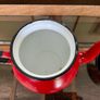 Vintage Made in Poland Red Enamel Teapot Image 7
