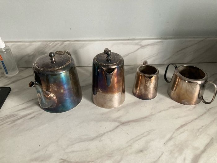 Hotel ware silverplate tea set