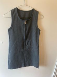 Dunnes grey pinafore (as new) age 8-9