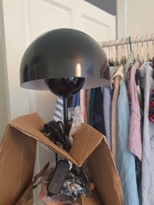 Black retro dome table lamp - brand new