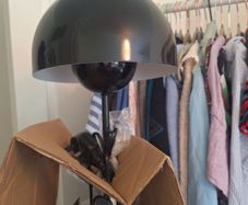 Black retro dome table lamp - brand new